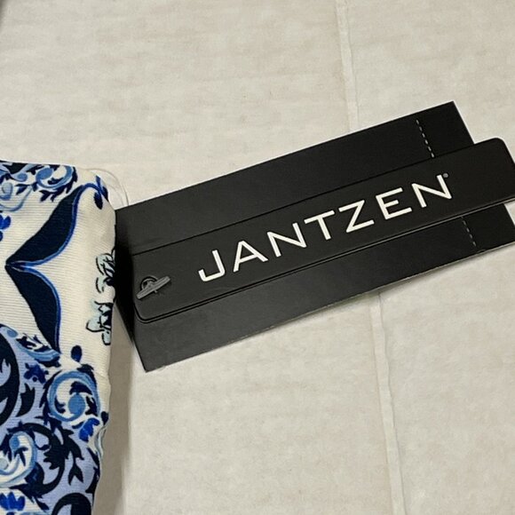 Jantzen Swimsuit Womens 8‎ Mixed Blue Floral One Piece Preppy Beach Vacation - Picture 3 of 5